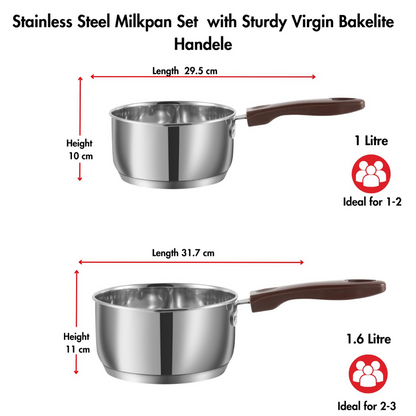 Vinod Stainless Steel Milkpan/Saucepan - Dista