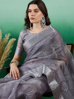 Thumbnail for Mitera Striped Zari Organza Banarasi Saree - Distacart