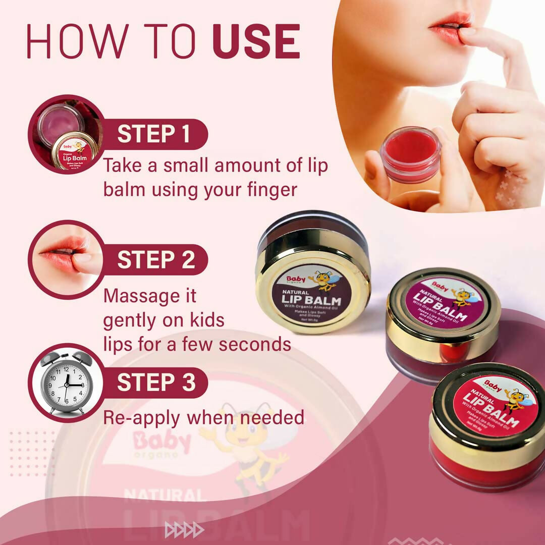 Babyorgano Natural Lip Balm - Strawberry Flavor - Distacart