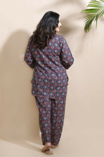 Thumbnail for Breathables Geometric Cotton Co-Ord Set – Blue - Dista