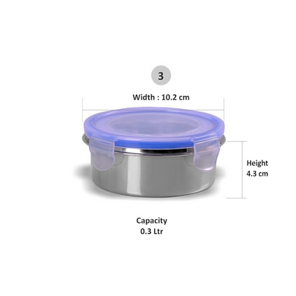 Sumeet Stainless Steel Airtight Containers With Leak Proof Lids - Dista