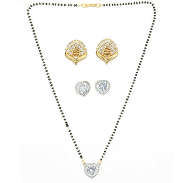 AanyaCentric Gold Plated Mangalsutra with Pendant, 2 Pair Earrings - Distacart