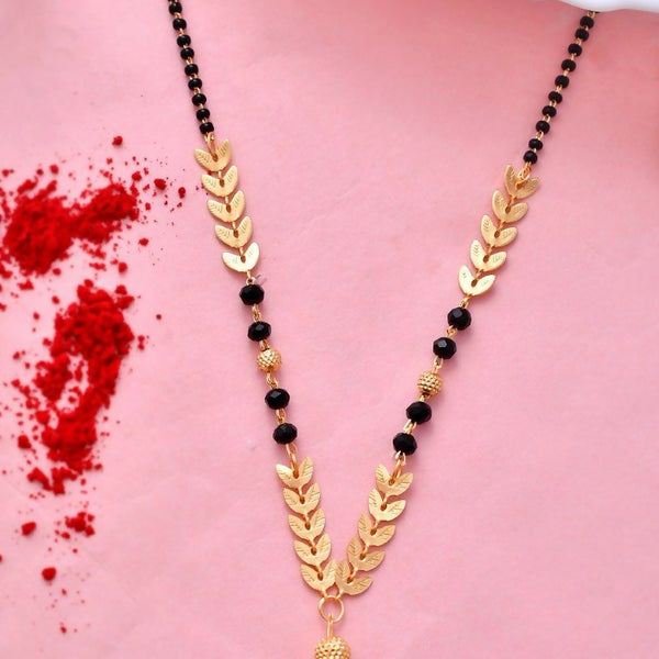 VOJ Gold Plated Leaf Design Beaded Chain Mangalsutra - Distacart