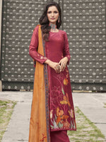 Thumbnail for Aastha Fashion Women's Red Velvet Floral Digital Printed Kurta with Trouser & Dupatta - Distacart