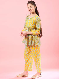 Thumbnail for Girls Yellow Checked Pyjamas for Kids - Mini Marvels - Distacart