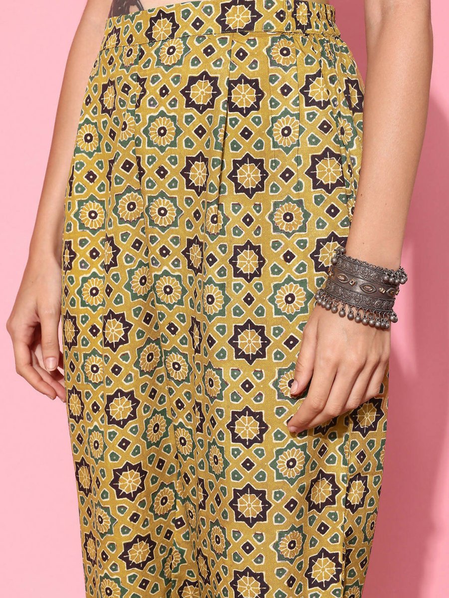 Ahalyaa Women's Traditional Wear Co-ods - Mustard - Distacart