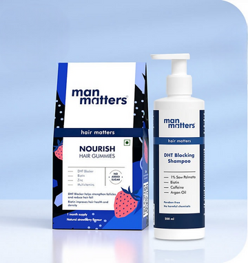 Man Matters Stage 1 Hairloss Kit for Scalp Health - Biotin Hair Gummies & DHT blocking Shampoo - Distacart