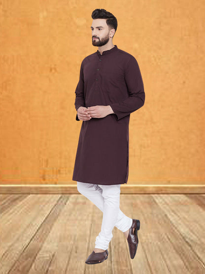 Even Apparels Men's Pure Cotton Maroon Kurta - Distacart