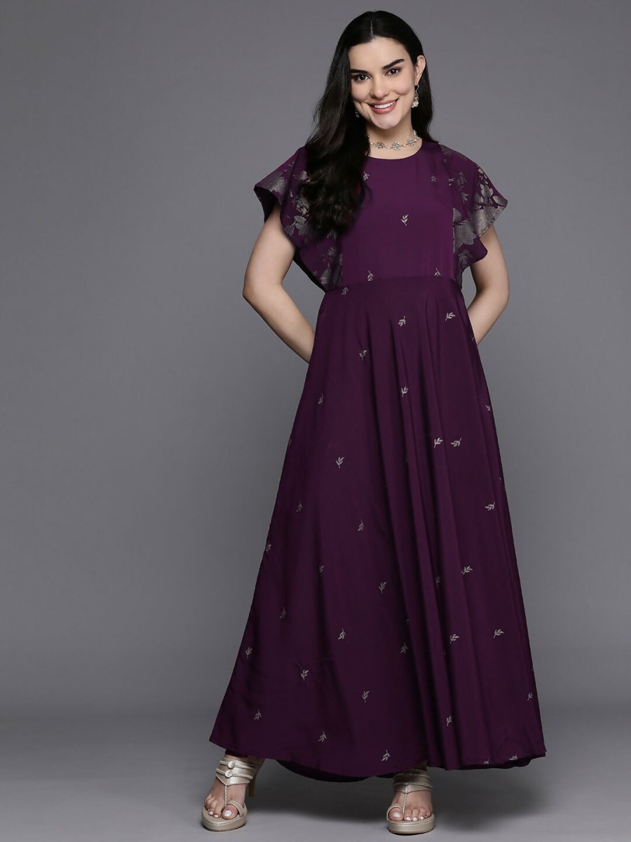 Ahalyaa Women's Traditional wear Kurta Set - Burgundy - Distacart