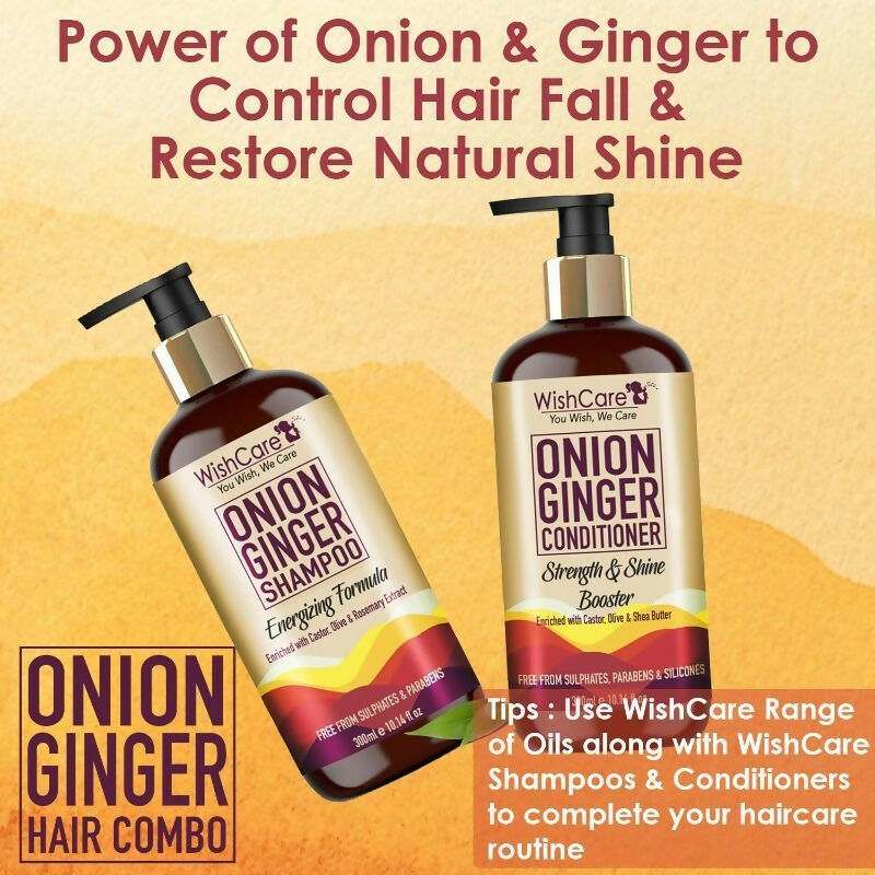 WishCare Onion Ginger Conditioner Strength & Shine Booster - Distacart