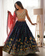 Thumbnail for Joban Fashion Multicolor Lehenga Georgette Coding Dori with Sequence with Rivet Moti