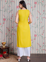 Thumbnail for Ode by House of Pataudi Embroidered Straight Kurta with Palazzos - Distacart
