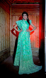 Thumbnail for Partywear Designer Rama Jamdani contton Fancy Saree - Starwalk - Distacart