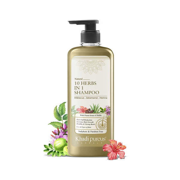 Khadi Pureus Herbals Shreekesha 10 Herbs in 1 Shampoo - Distacart