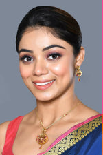 Thumbnail for Joban Fashion Women Golden Ruby Pendant Set With Earrings - Distacart