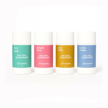 Bitamin Natural Deodorant Cotton Vanilla, Freneh Rose, Oud Gold, Sea Salt Roll On - Distacart