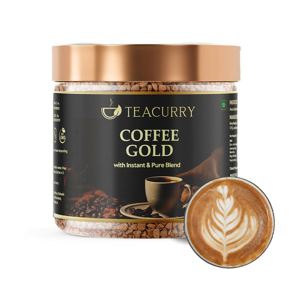 Teacurry Gold Instant Coffee Powder - Arabica Freeze Dried Coffee for Instant Hot & Cold Coffee - Distacart
