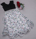 Thumbnail for Preksha Creation Indian Festive Georgette Digital Print Women Lehenga Choli And Crop Top - Black - Distacart