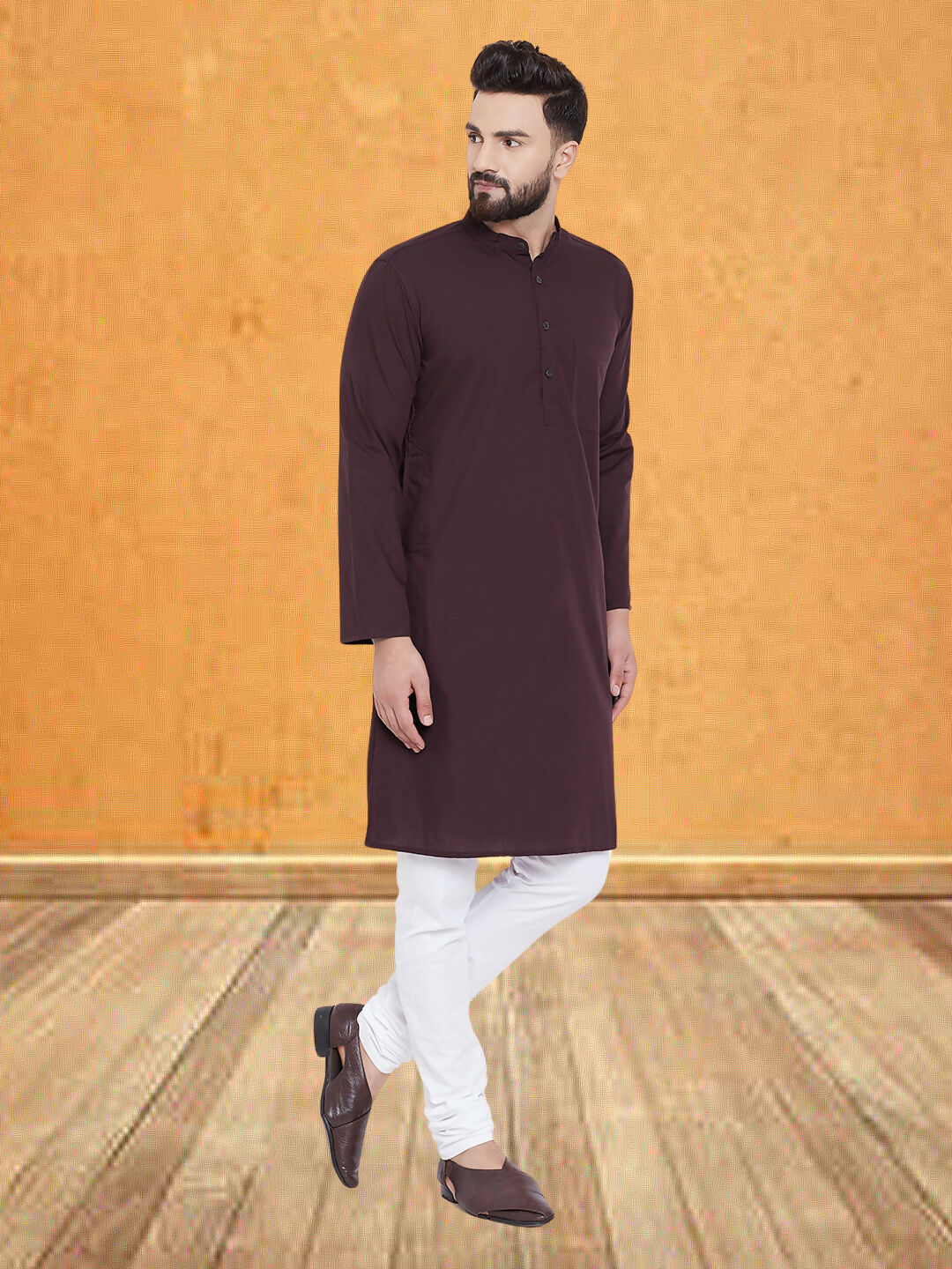 Even Apparels Men's Pure Cotton Maroon Kurta - Distacart