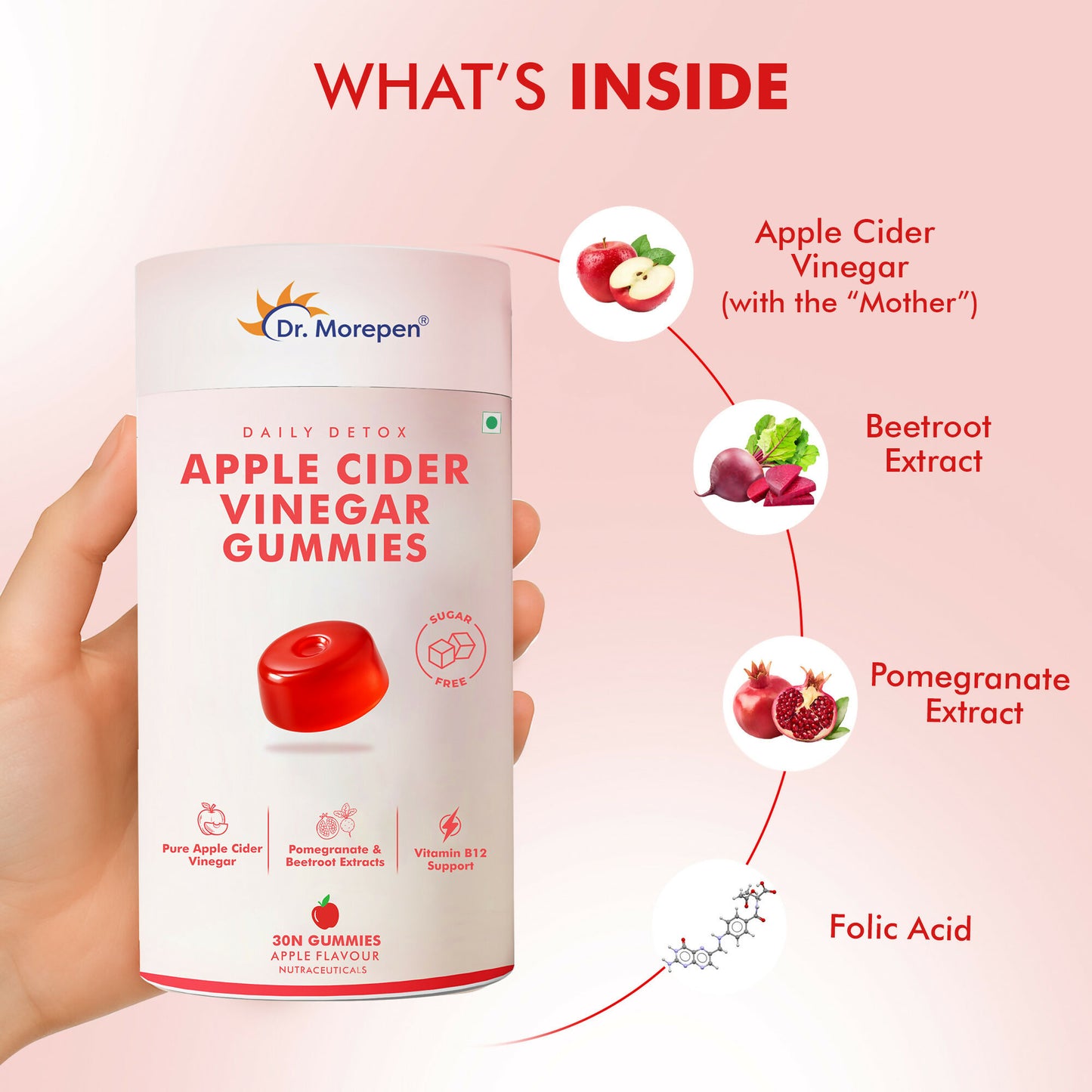 Dr. Morepen Apple Cider Vinegar Gummies - Apple Flavor - Distacart