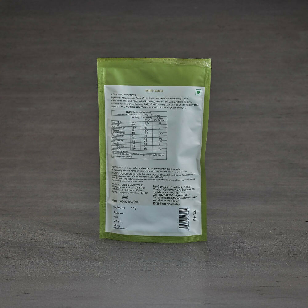 Smoor 35% Berry Barks Chocolate - Dista