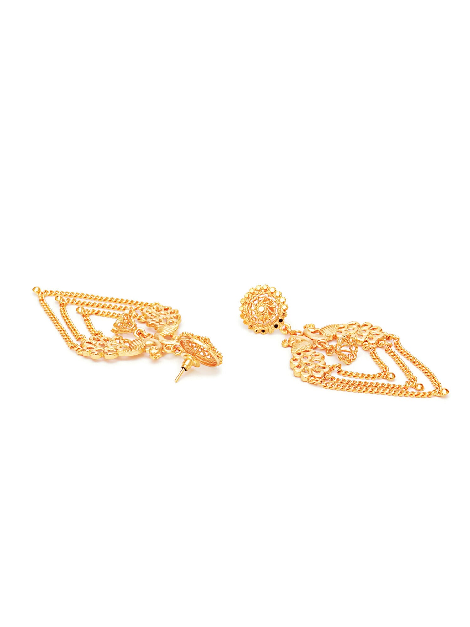 Golden Earrings (Gold) - Ruby Raang - Distacart