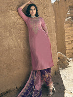 Thumbnail for Aastha Fashion Women's Pink Velvet Embroidered Kurta with Trouser & Dupatta - Distacart