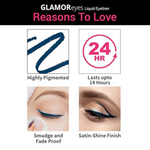 Thumbnail for Nykaa Glamoreyes Waterproof & Smudgeproof Coloured Natural Liquid Eyeliner - Blue - Dista
