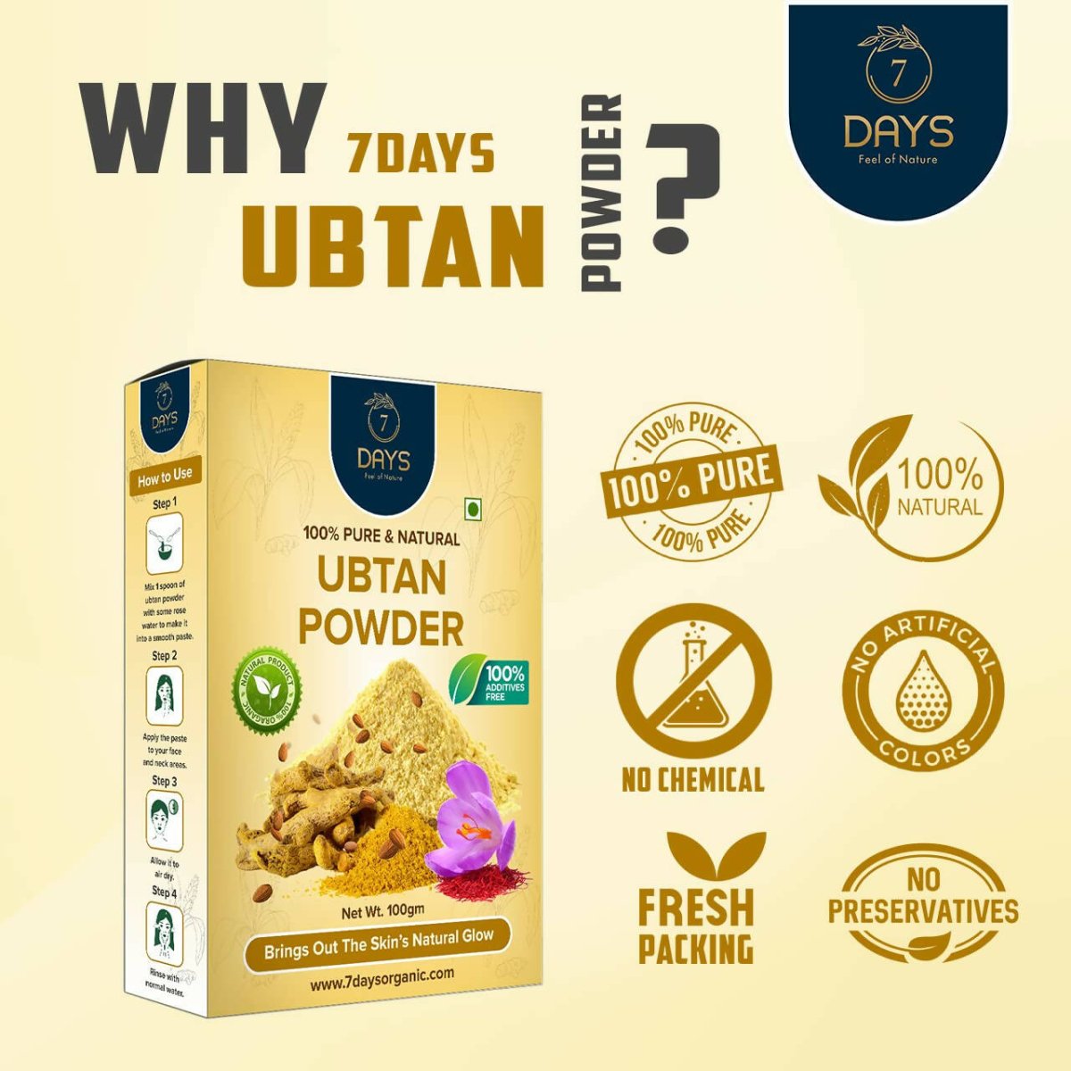 7 Days Ubtan Powder Face Pack - Distacart