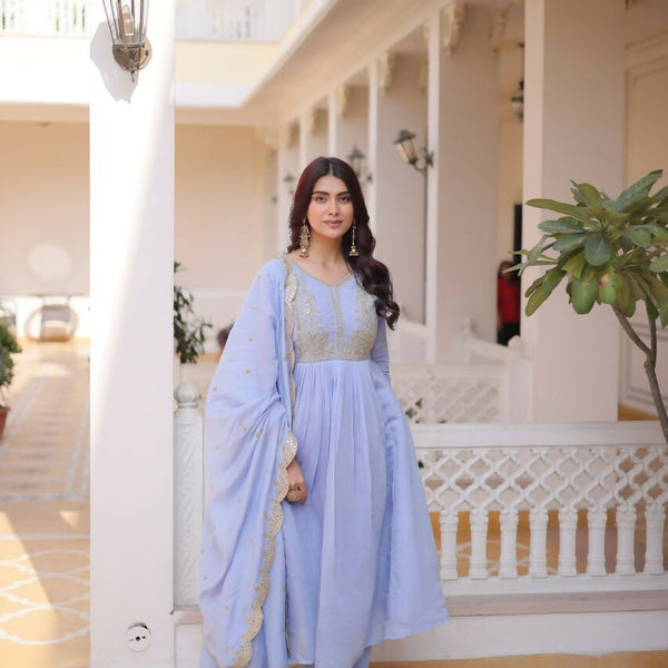 Teeya Creation Womens New Mul Chanderi With Beads Embroidery-Work Kurta Set - Dista
