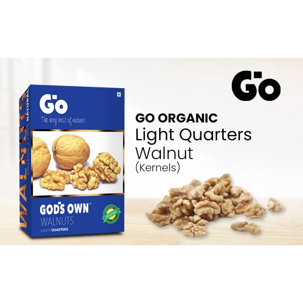 Go Organic Kashmiri Light Quarters Walnuts Kernels (Without Shell) - Dista