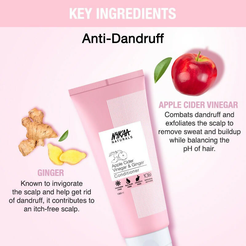 Nykaa Naturals Anti-Dandruff-Free Conditioner With Apple Cider Vinegar & Ginger - Distacart