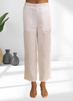 Thumbnail for Joban Fashion Off White Linen Embroidered Readymade Cord Set - Distacart