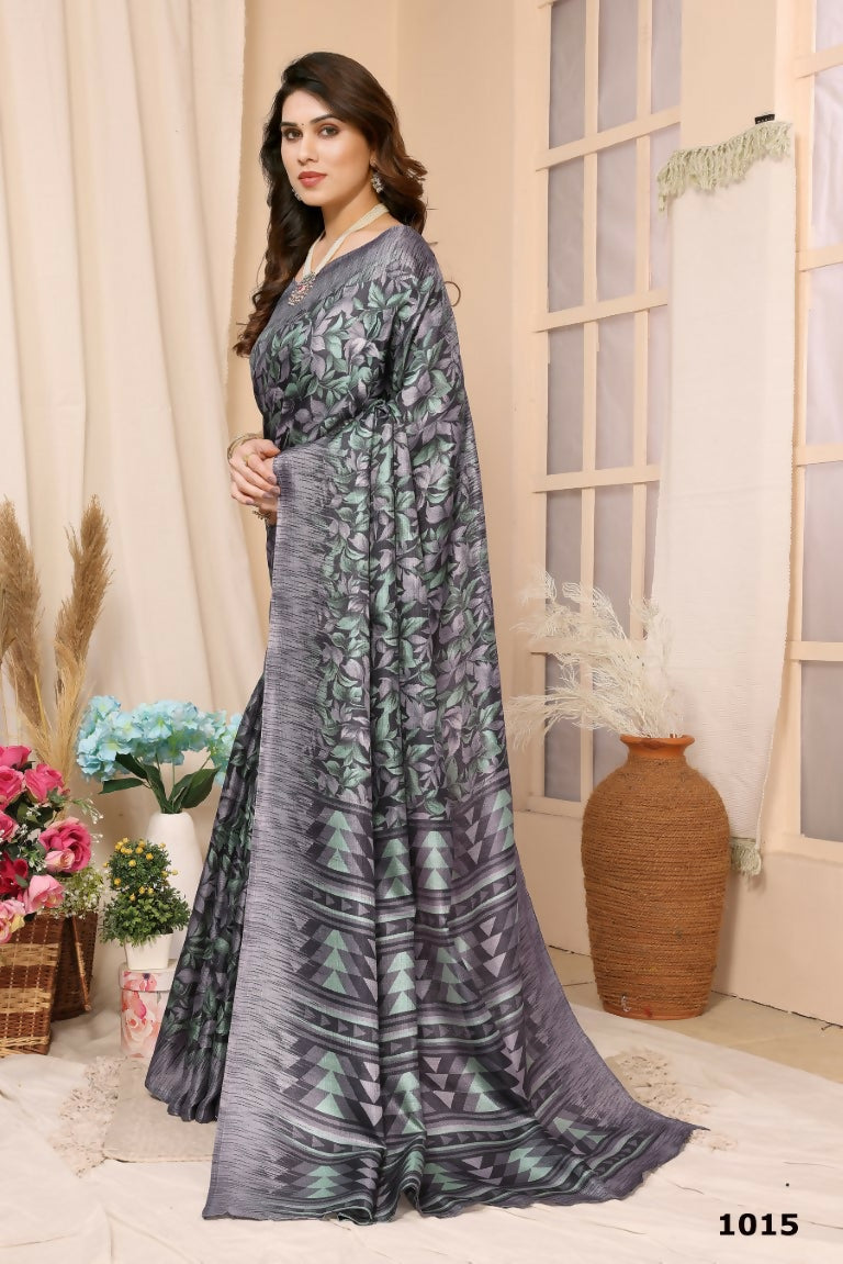 Aafreen Partywear Designer Grey Khadi Fancy Saree - Distacart