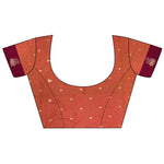 Thumbnail for Joban Fashion Orange Intricate Zari Weaving Soft Silk Dharmavaram Saree - Dista