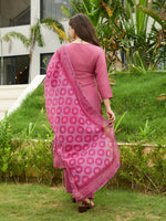 Thumbnail for The52 Gajri Women's Beautiful Embroidered Rayon Fabric with Straight Kurta, Pant and Dupatta Set - Distacart