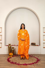 Thumbnail for Joban Fashion Orange Tie & Dye Cotton Suit Set - Distacart