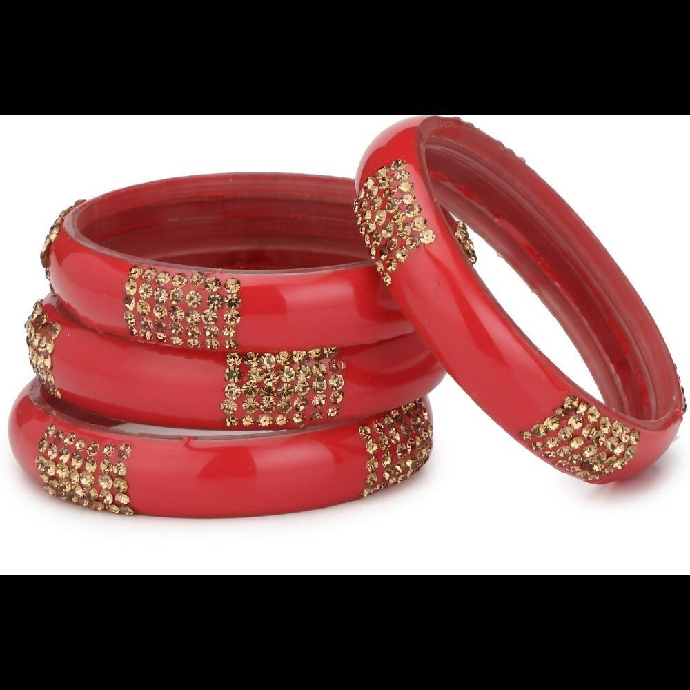 Afast Bridal Wedding & Party Fashionable Colorful Glass Bangle/Kada Set, Pack Of 4 - Distacart