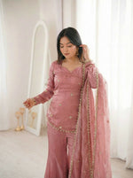 Thumbnail for Teeya Creation Peach Fendy Silk Trending Party Wear Salwar Suit - Distacart
