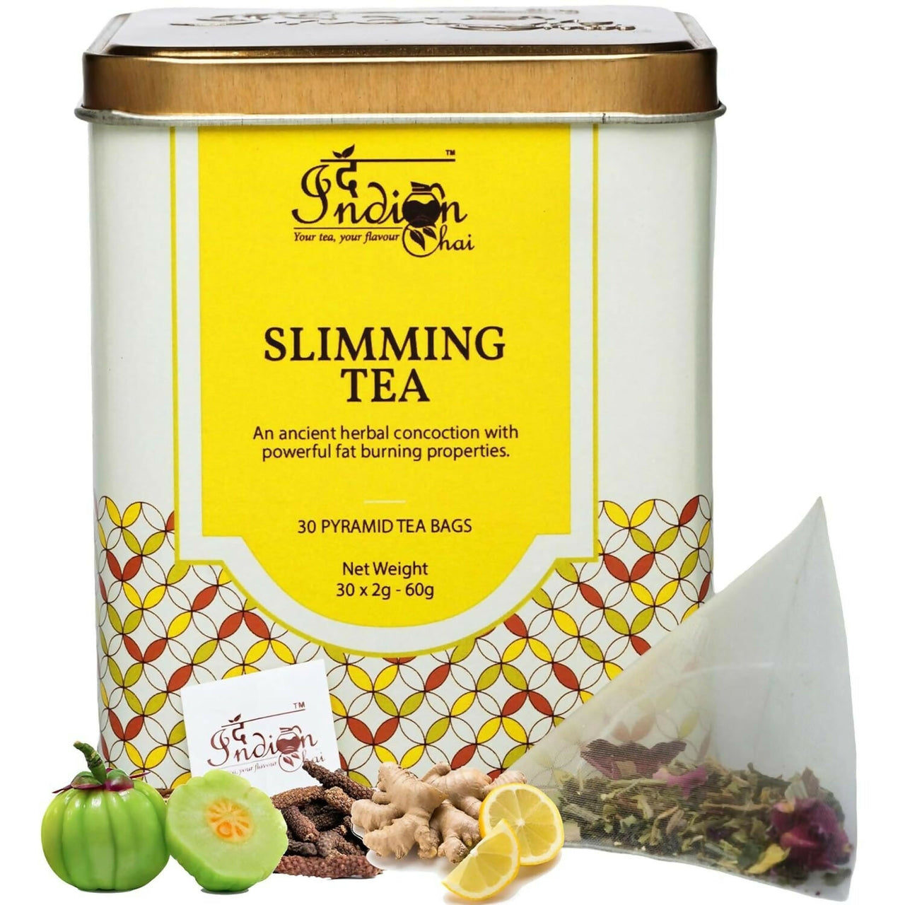 The Indian Chai - Slimming Tea 30 Pyramid Tea Bags - Distacart