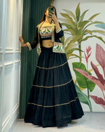 Thumbnail for Preksha Creation Rayon Cotton Fabric Women Lehenga Choli - Black - Distacart