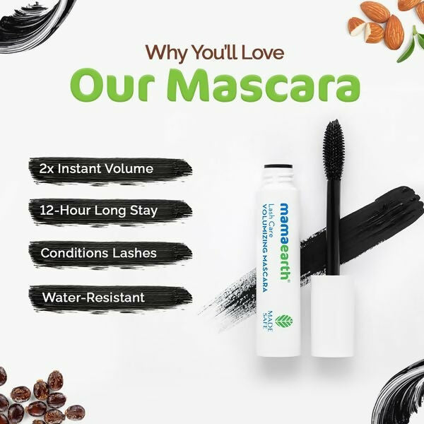 Mamaearth Lash Care Volumizing Mascara with Castor Oil & Almond Oil - Distacart