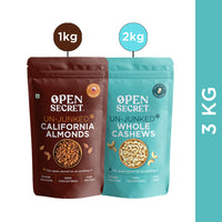 Open Secret Cashews (2kg) and Almonds (1kg) Combo