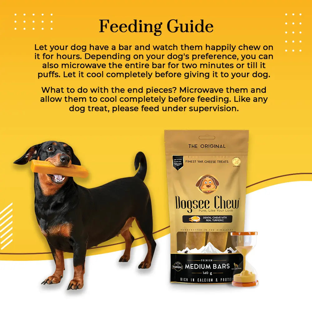 Dogsee Turmeric Medium Bars: Long-Lasting Dental Chews for Medium Dogs - Dista