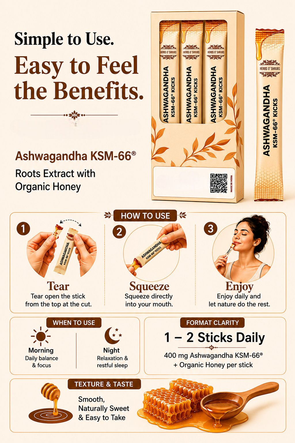 HerbsO’Shrubs Ashwagandha KSM-66 Kicks - Dista