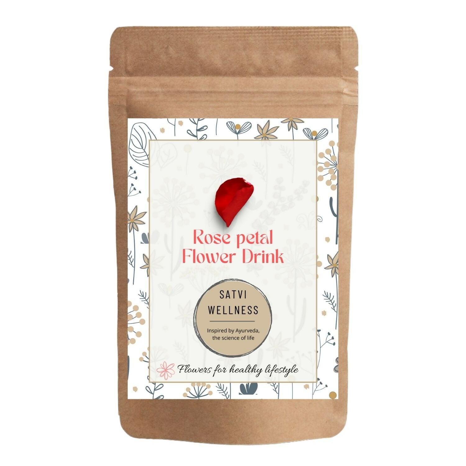 Satvi Wellness Rose petal flower Tea | Rose petal tea | Rose flower drink mix - Distacart