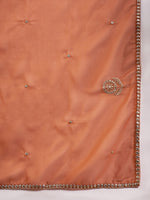 Thumbnail for Sangria Gotta Work Embroidered A-Line Kurta & Trouser With Dupatta