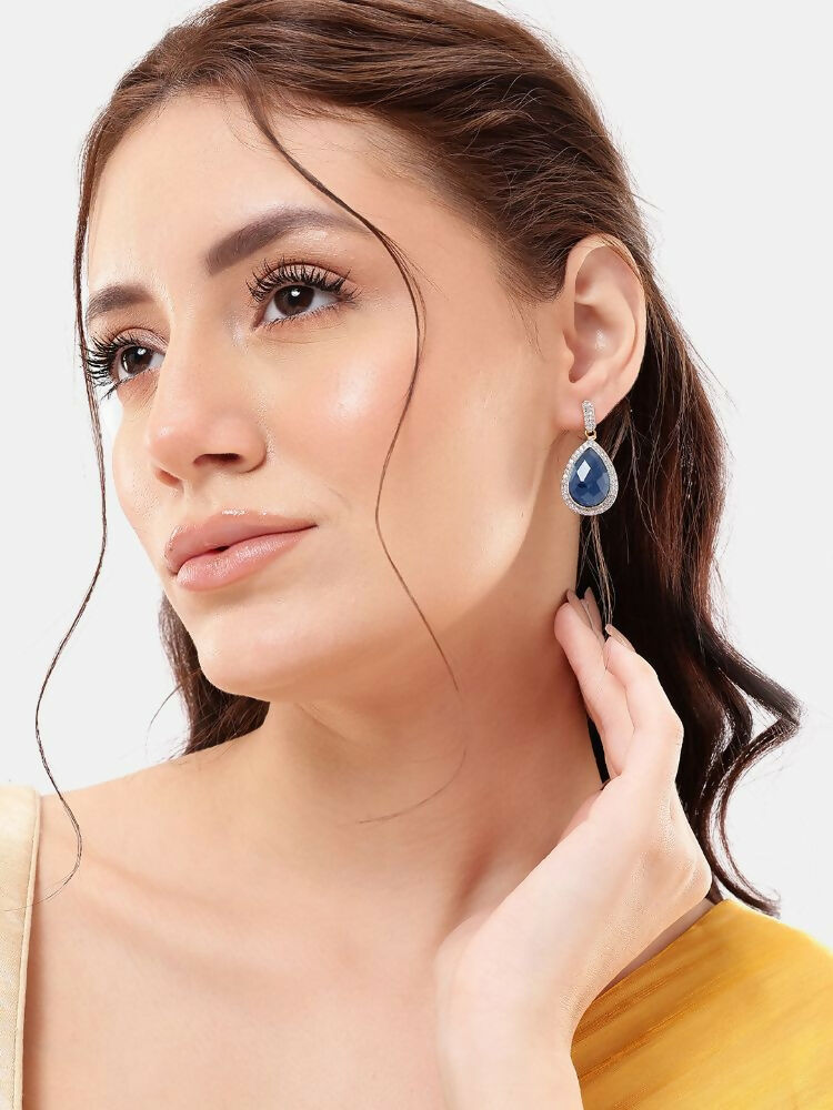 Nuyug 22K Gold Plated Azure Muse Contemporary Drop Earrings