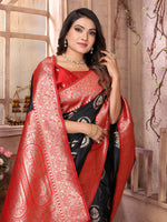 Thumbnail for Joban Fashion Black Banarasi Soft Silk Woven Saree