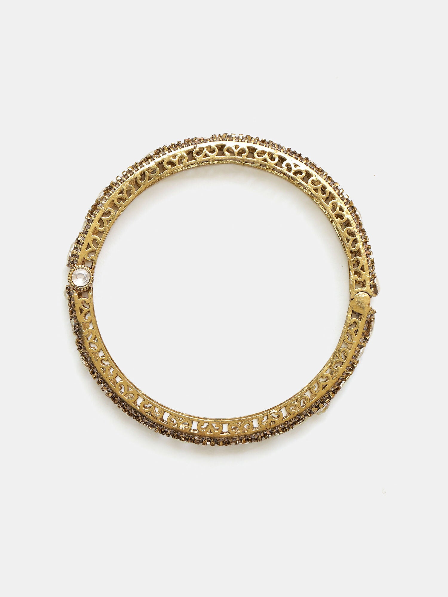 Ruby Raang 22k Gold Polished Kundan Bracelet